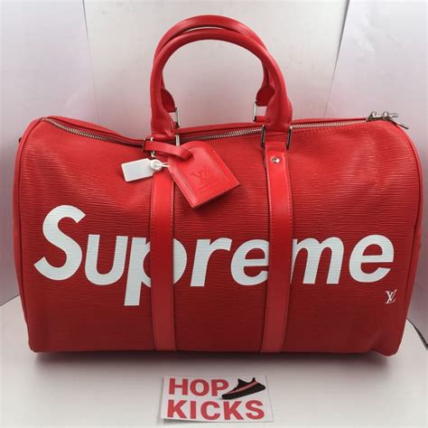 supreme x lv duffle price|lv duffel bag black.